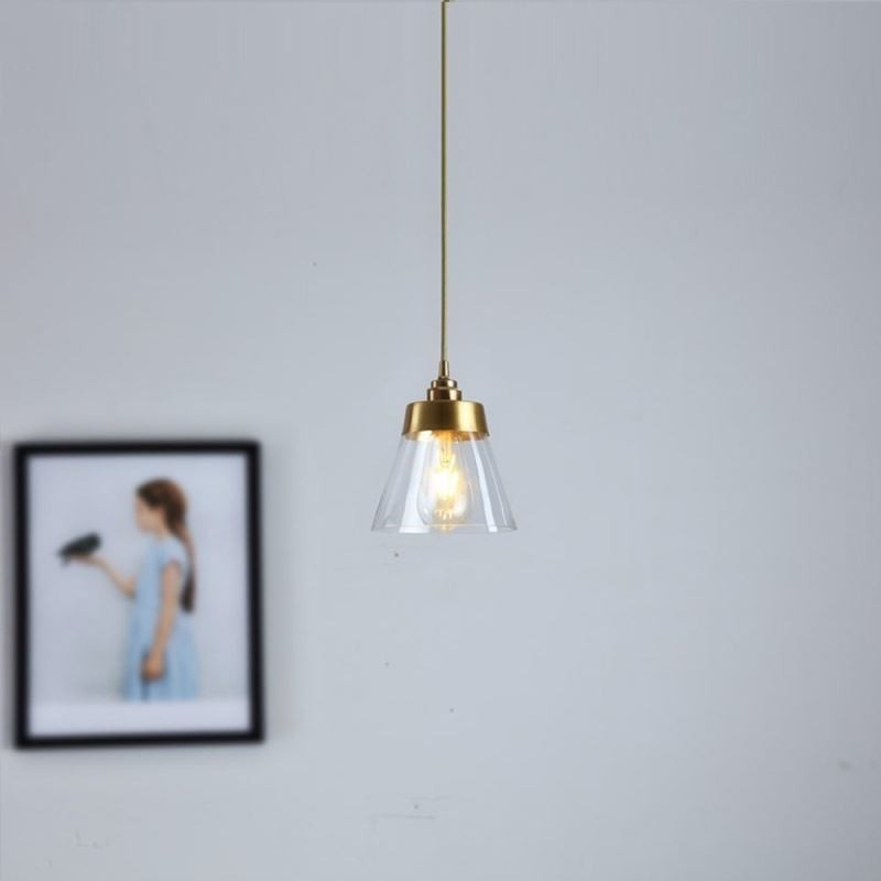 Nordic Retro Pendelleuchte Glasschirm Home Beleuchtung Messing Halter Lampe Licht