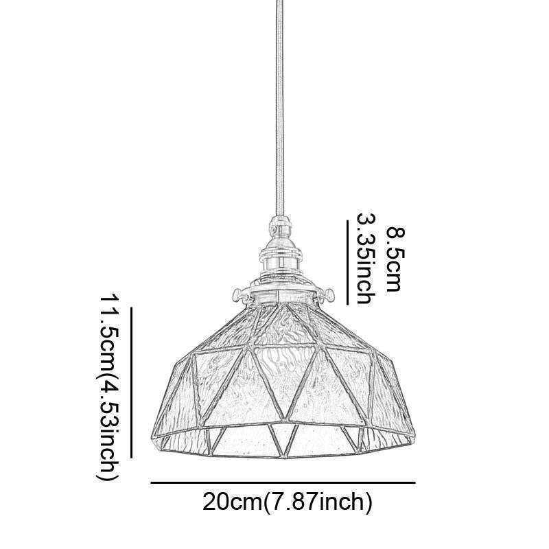 Geometrische Pendelleuchte aus Buntglas