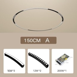 Kreisförmiges Schienenlicht, magnetische Einbauschienenleuchte, 150 cm