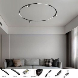 Kreisförmige magnetische Schienenleuchte Einbaustrahler Dekoratives Licht 150cm