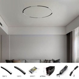 Schienenlicht Magnetische Einbau-Rundschienenleuchte 120cm