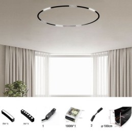 Kreisförmiges Schienenlicht, magnetischer Einbaustrahler, dekoratives Licht, 100 cm