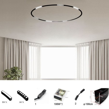 Kreisförmiges Schienenlicht, magnetischer Einbaustrahler, dekoratives Licht, 100 cm Kreisförmiges Schienenlicht, magnetischer Einbaustrahler, dekoratives Licht, 100 cm