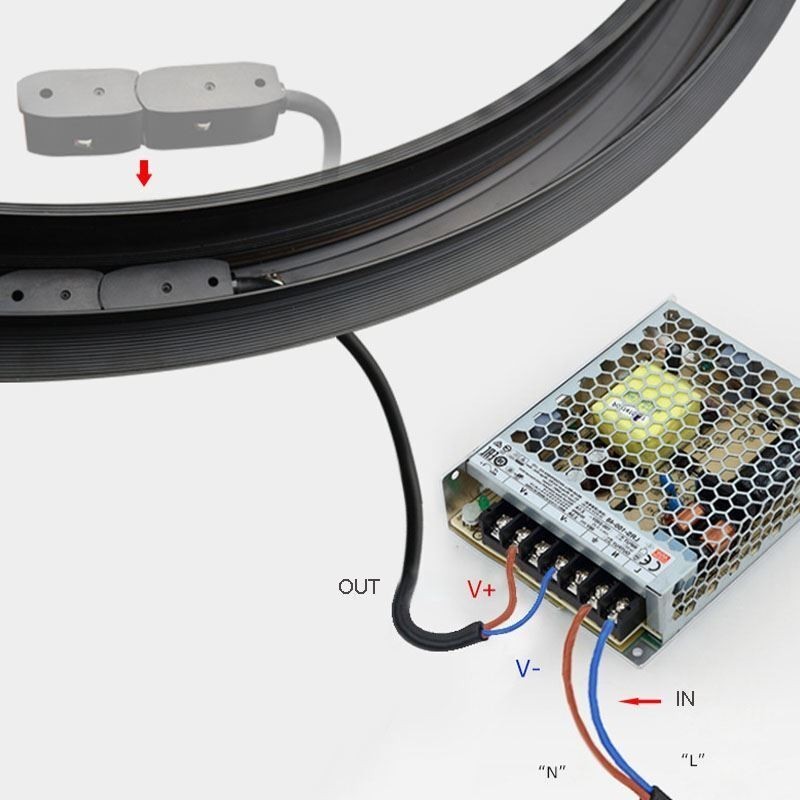 Kreisförmiges Schienenlicht, magnetischer Einbaustrahler, dekoratives Licht, 100 cm