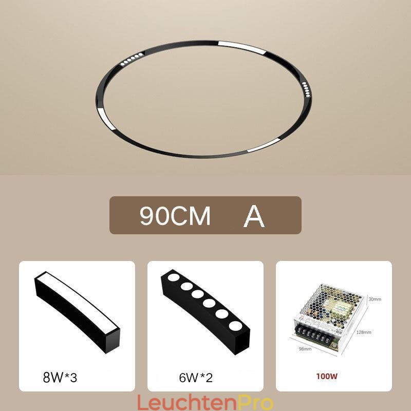Kreisförmige magnetische Schienenleuchte Einbaustrahler Dekoratives Licht 80cm