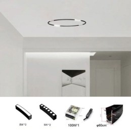 Kreisförmige Schienenleuchte Magnetischer Einbaustrahler Dekoratives Licht 60cm