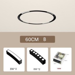 Kreisförmige Schienenleuchte Magnetischer Einbaustrahler Dekoratives Licht 60cm