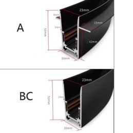 Einbauschienen für Schienenbeleuchtung, runde magnetische Schienenstreifen aus Aluminium