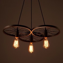 Loft Retro Pendelleuchten Amerikanischen land schmiedeeisen Kronleuchter industriellen stil räder