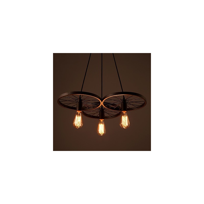 Loft Retro Pendelleuchten Amerikanischen land schmiedeeisen Kronleuchter industriellen stil räder