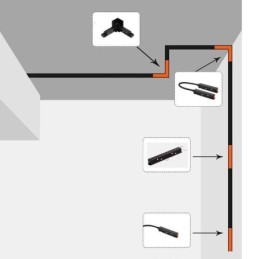Zubehör für magnetische Schienenbeleuchtung Einbauschienen-Eckverbindung
