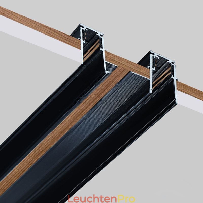 Einbauschienenbeleuchtung Schienen Magnetisches Aluminium-Schienenoberflächenprofil Ultradünner Schienenlichtstreifen 100cm