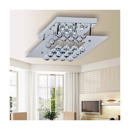 Moderne zeitgenössische Kristall galvanisierte Metall Flush Mount Moderne zeitgenössische Kristall galvanisierte Metall Flush Mount
