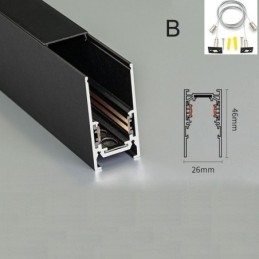 Einbauschienenbeleuchtung Schienen Magnetisches Aluminium-Schienenoberflächenprofil Ultradünner Schienenlichtstreifen 100cm