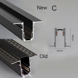 Einbauschienenbeleuchtung Schienen Magnetisches Aluminium-Schienenoberflächenprofil Ultradünner Schienenlichtstreifen 100cm