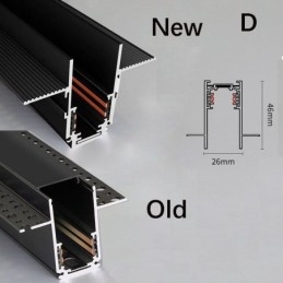 Einbauschienenbeleuchtung Schienen Magnetisches Aluminium-Schienenoberflächenprofil Ultradünner Schienenlichtstreifen 100cm