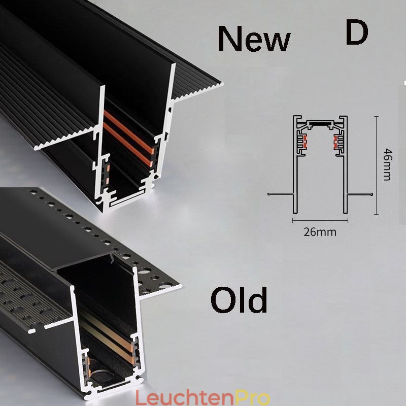 Einbauschienenbeleuchtung Schienen Magnetisches Aluminium-Schienenoberflächenprofil Ultradünner Schienenlichtstreifen 100cm