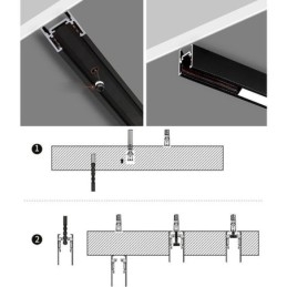 Einbauschienenbeleuchtung Schienen Magnetisches Aluminium-Schienenoberflächenprofil Ultradünner Schienenlichtstreifen 100cm