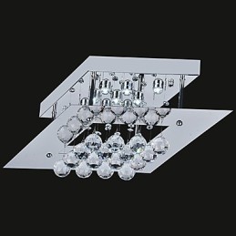 Moderne zeitgenössische Kristall galvanisierte Metall Flush Mount