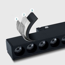 Einbauschienen-Gitterstrahler Streifenstrahler Magnetschienen-Gitterstrahler 36V