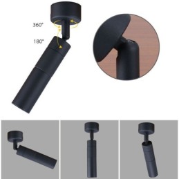 Drehbarer COB-Strahler, schwarzer Deckenstrahler (Einzellicht)