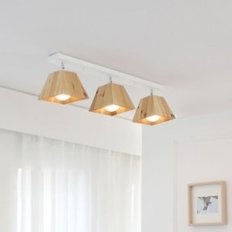 Nordischer Holzstrahler Vier Prismen drehbarer Deckenstrahler