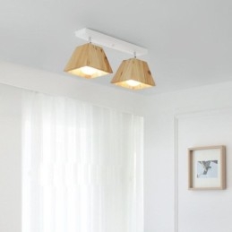 Nordischer Holzstrahler Vier Prismen drehbarer Deckenstrahler
