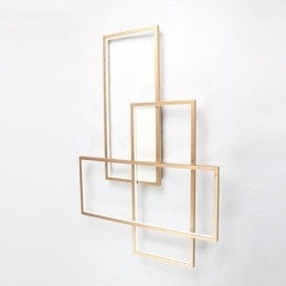 Moderne Deckenleuchte mit zeitgenössischer Aluminium-Malerei in Gold, Unterputzleuchte mit Ferndimmer für Wohnzimmer, Schlafzimmer (kann auch als Wandleuchte verwendet werden)