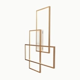 Moderne Deckenleuchte mit zeitgenössischer Aluminium-Malerei in Gold, Unterputzleuchte mit Ferndimmer für Wohnzimmer, Schlafzimmer (kann auch als Wandleuchte verwendet werden)