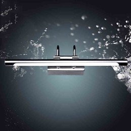 Spiegelleuchten aus Edelstahl, Acryl-Badezimmer-Wandleuchten, Make-up-Leuchten, Kaltweiß, Warmweiß (Größe: 57 x 13,5 x 15)