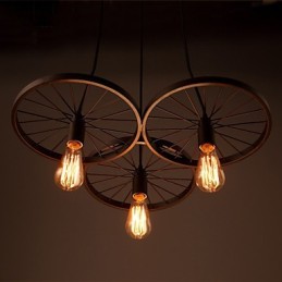 Loft Retro Pendelleuchten Amerikanischen land schmiedeeisen Kronleuchter industriellen stil räder