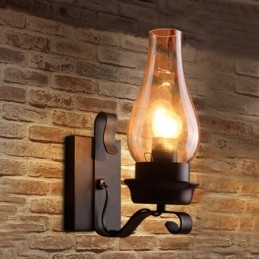 Retro Rustikalen Nordic Glas Wand Lampe Schlafzimmer Nacht Wand Leuchte Vintage Industrielle Wand Leuchten