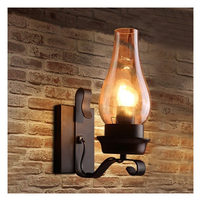 Retro Rustikalen Nordic Glas Wand Lampe Schlafzimmer Nacht Wand Leuchte Vintage Industrielle Wand Leuchten