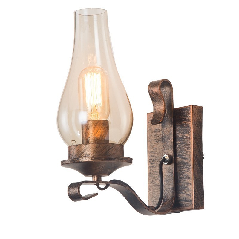 Retro Rustikalen Nordic Glas Wand Lampe Schlafzimmer Nacht Wand Leuchte Vintage Industrielle Wand Leuchten
