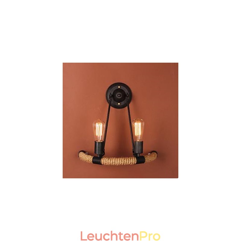 Vertraglich Balkon Treppen Lampe Halbkreis Hanf Seil Wand Lampe