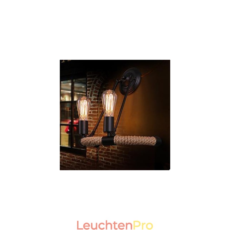 Vertraglich Balkon Treppen Lampe Halbkreis Hanf Seil Wand Lampe
