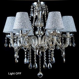 Moderner zeitgenössischer klassischer Vintage-Kronleuchter aus galvanisiertem Kristallglas