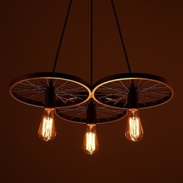 Loft Retro Pendelleuchten Amerikanischen land schmiedeeisen Kronleuchter industriellen stil räder