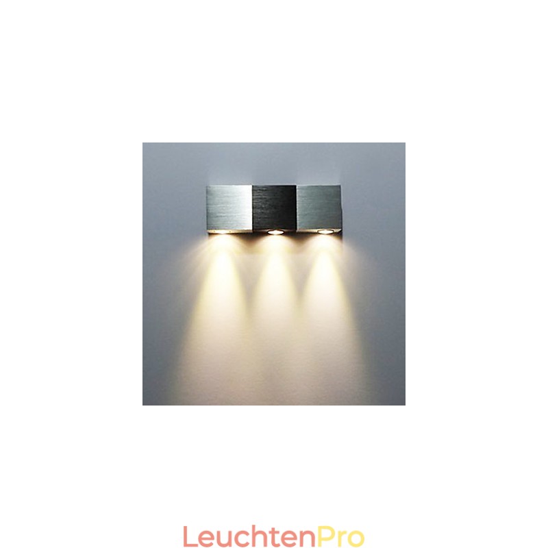 Moderne Wandleuchte mit Streulicht, rechteckiger Aluminiumkörper