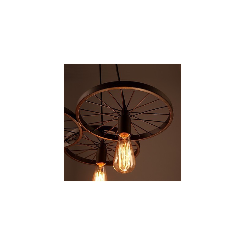 Loft Retro Pendelleuchten Amerikanischen land schmiedeeisen Kronleuchter industriellen stil räder
