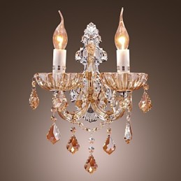 Elegante Kristall-Wandleuchte mit 2 Lichtern