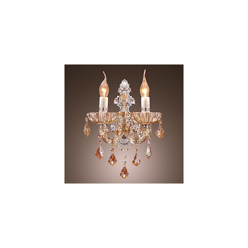 Elegante Kristall-Wandleuchte mit 2 Lichtern