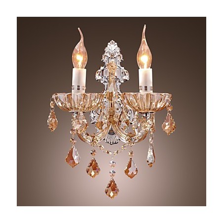 Elegante Kristall-Wandleuchte mit 2 Lichtern Elegante Kristall-Wandleuchte mit 2 Lichtern