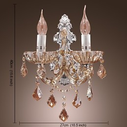 Elegante Kristall-Wandleuchte mit 2 Lichtern
