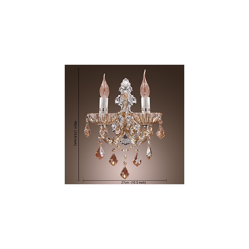 Elegante Kristall-Wandleuchte mit 2 Lichtern