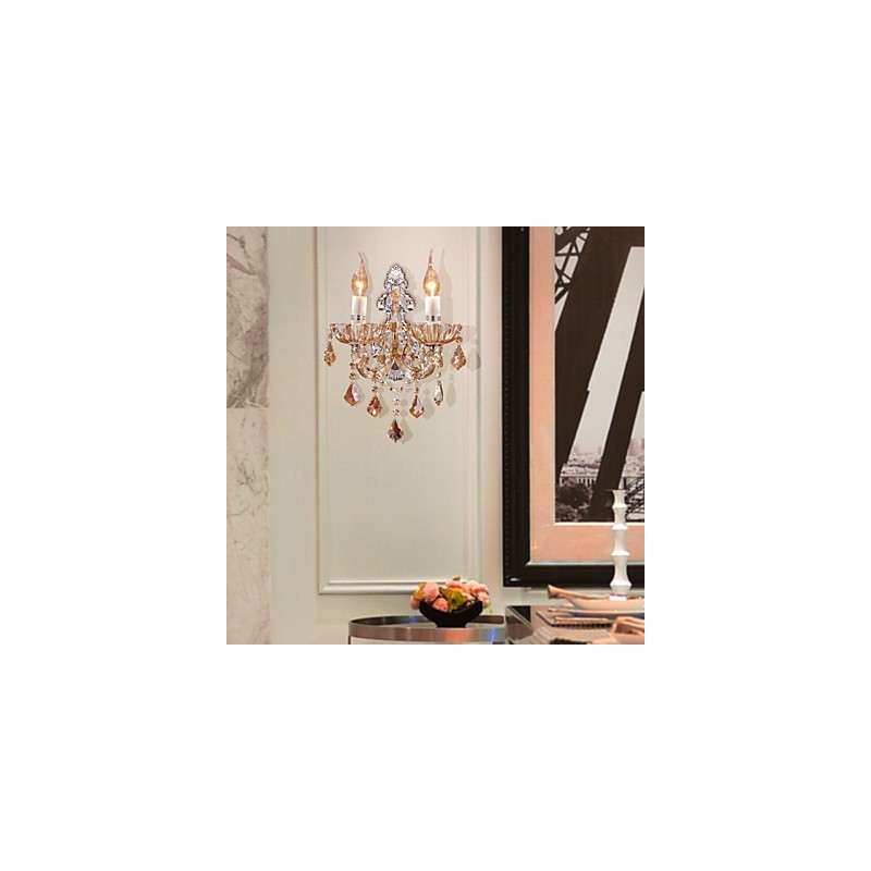 Elegante Kristall-Wandleuchte mit 2 Lichtern