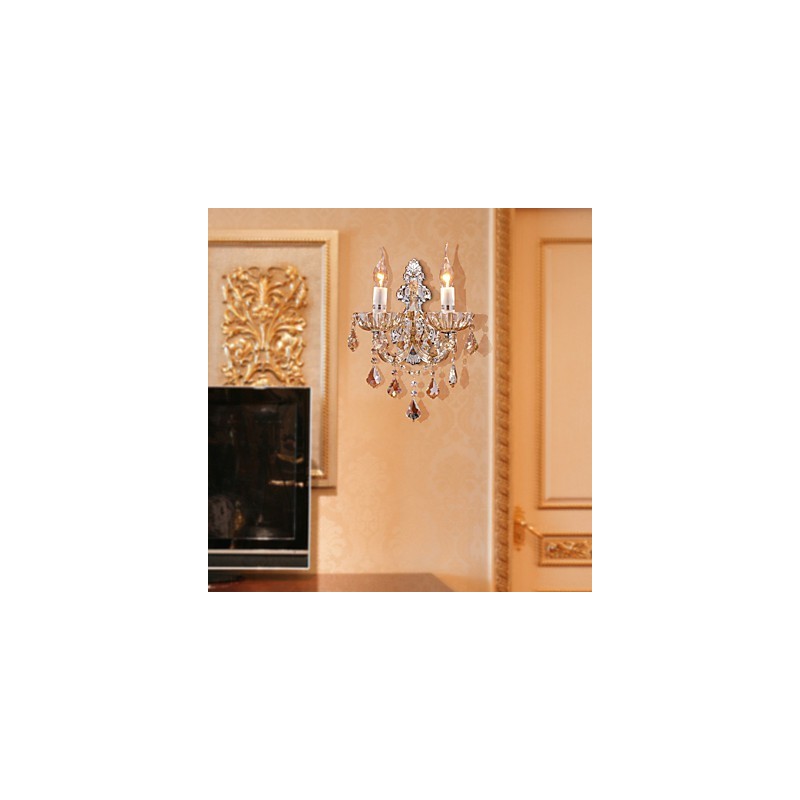 Elegante Kristall-Wandleuchte mit 2 Lichtern