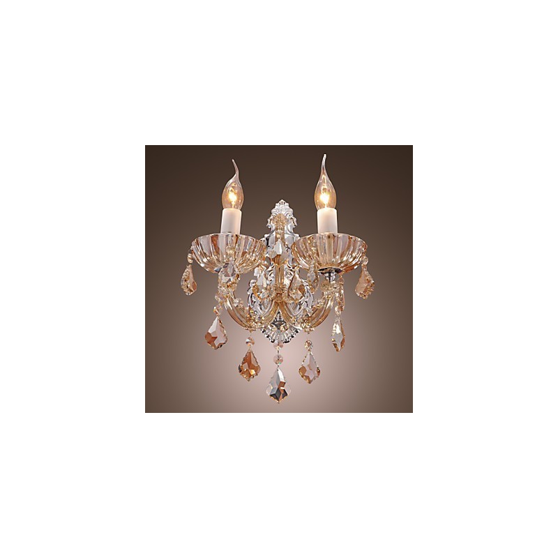 Elegante Kristall-Wandleuchte mit 2 Lichtern