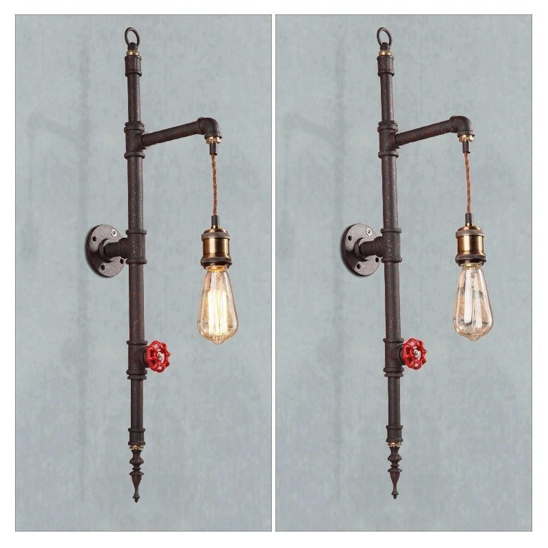 Die Rohrwand der ländlichen kreativen Retro-Raketenwandlampe