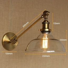 Die Eisen Glas Bronze Messing Arm Stil Retro Kreative Amerikanischen Land Halle Schlafzimmer Wand Lampe